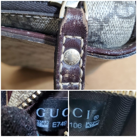Gucci Gg Supreme Beige/Brown Leather Wristlet - Picture 5 of 13